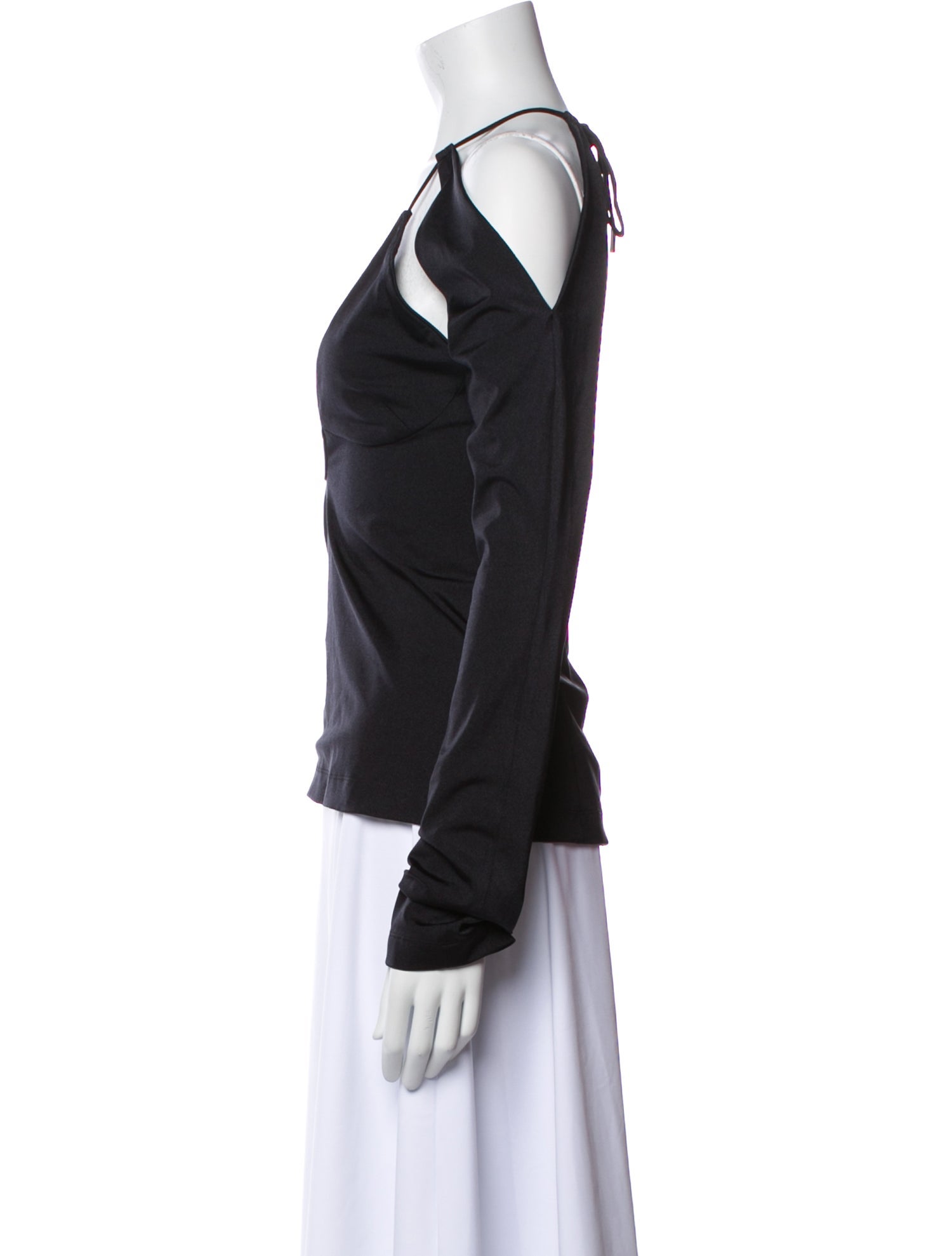 Attico V-Neck Long Sleeve Top