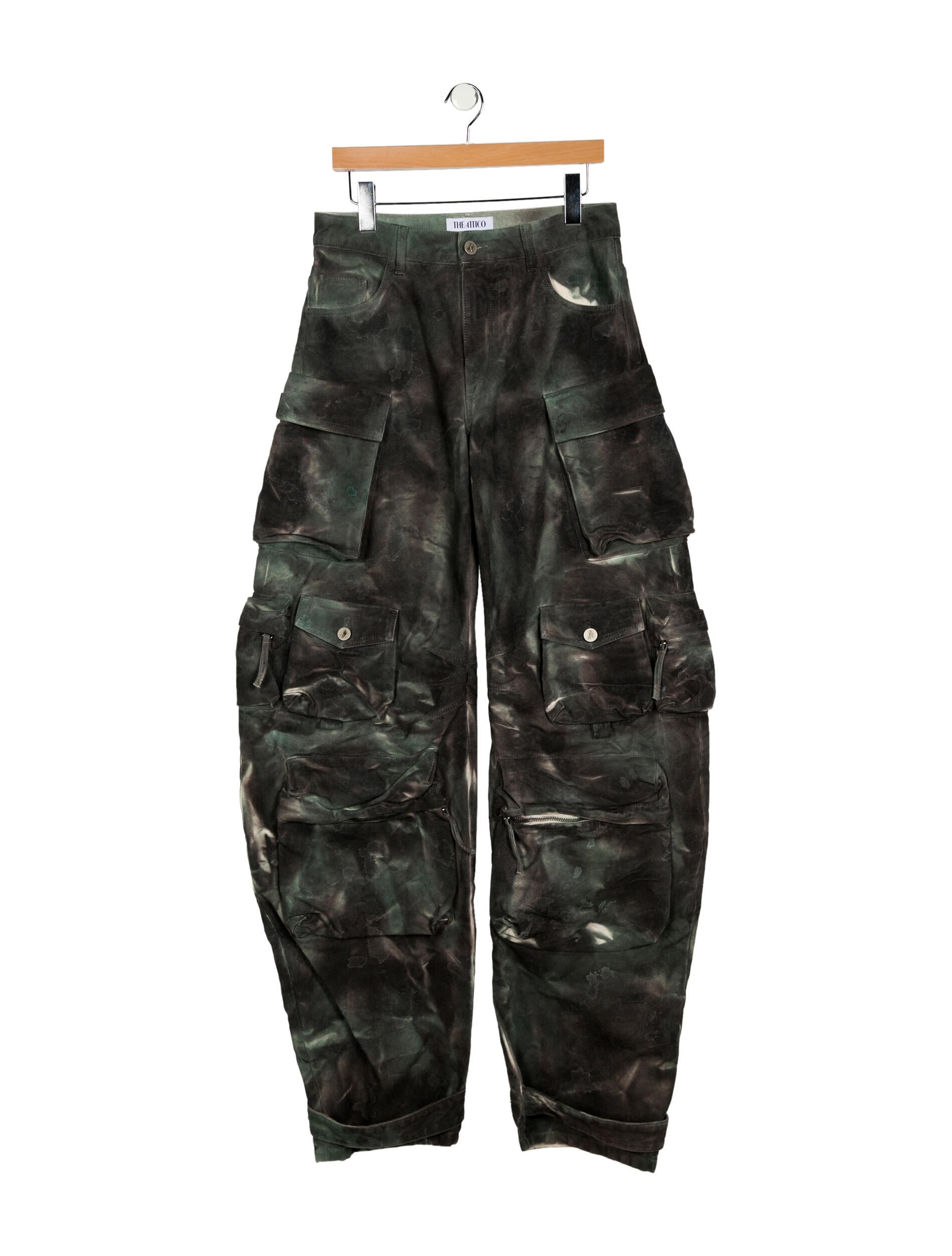 Attico Printed Wide Leg Pants