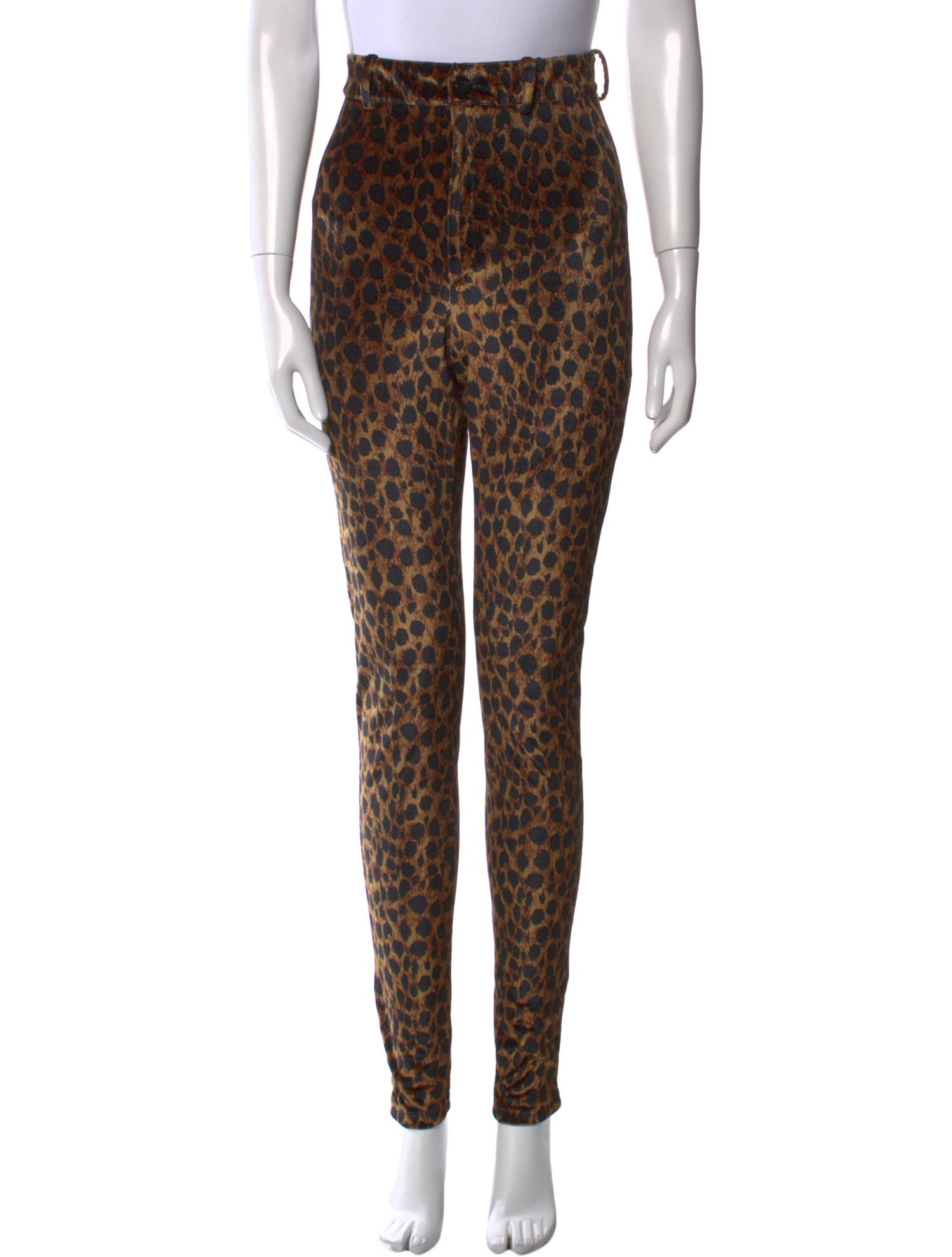 Attico Animal Print Skinny Leg Pants