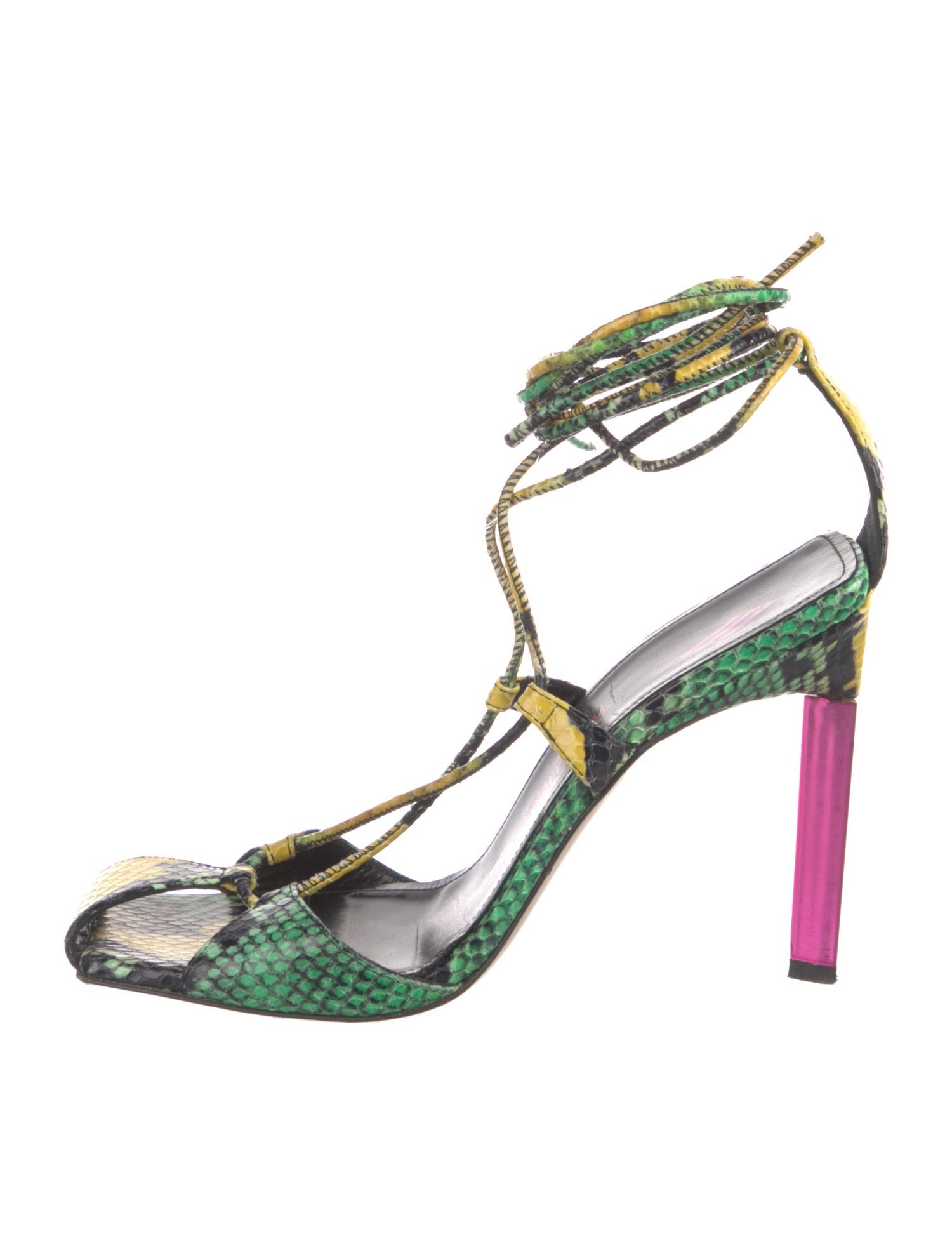 Attico Embossed Leather Printed Sandals