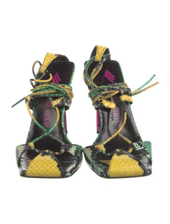 Attico Embossed Leather Printed Sandals