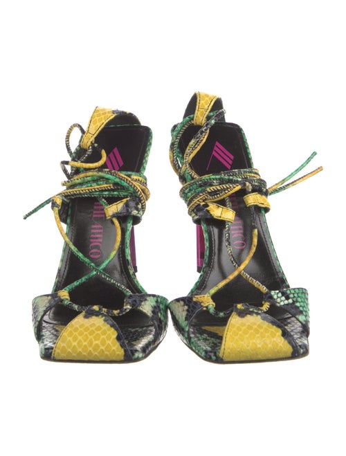 Attico Embossed Leather Printed Sandals