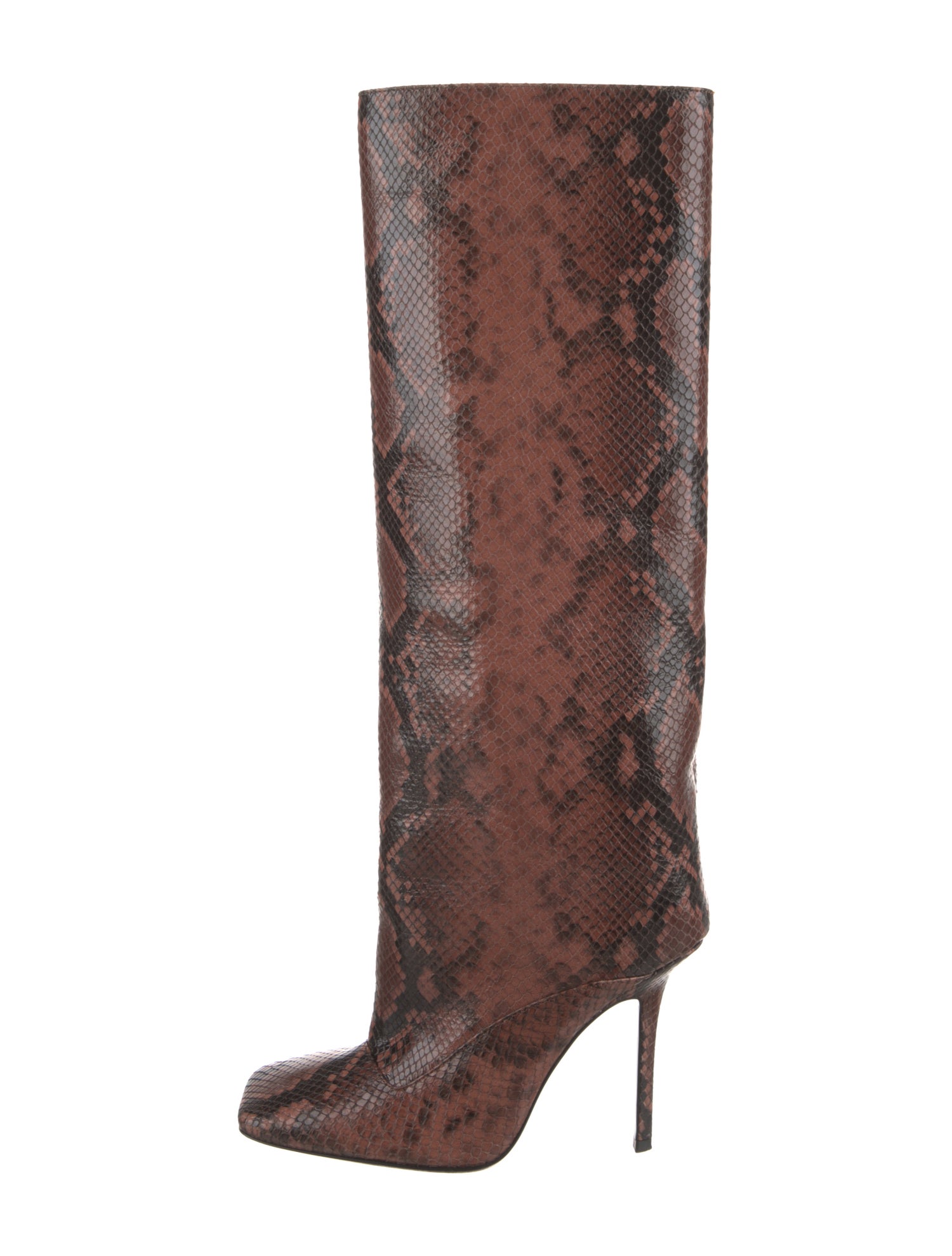 Attico Leather Animal Print Boots
