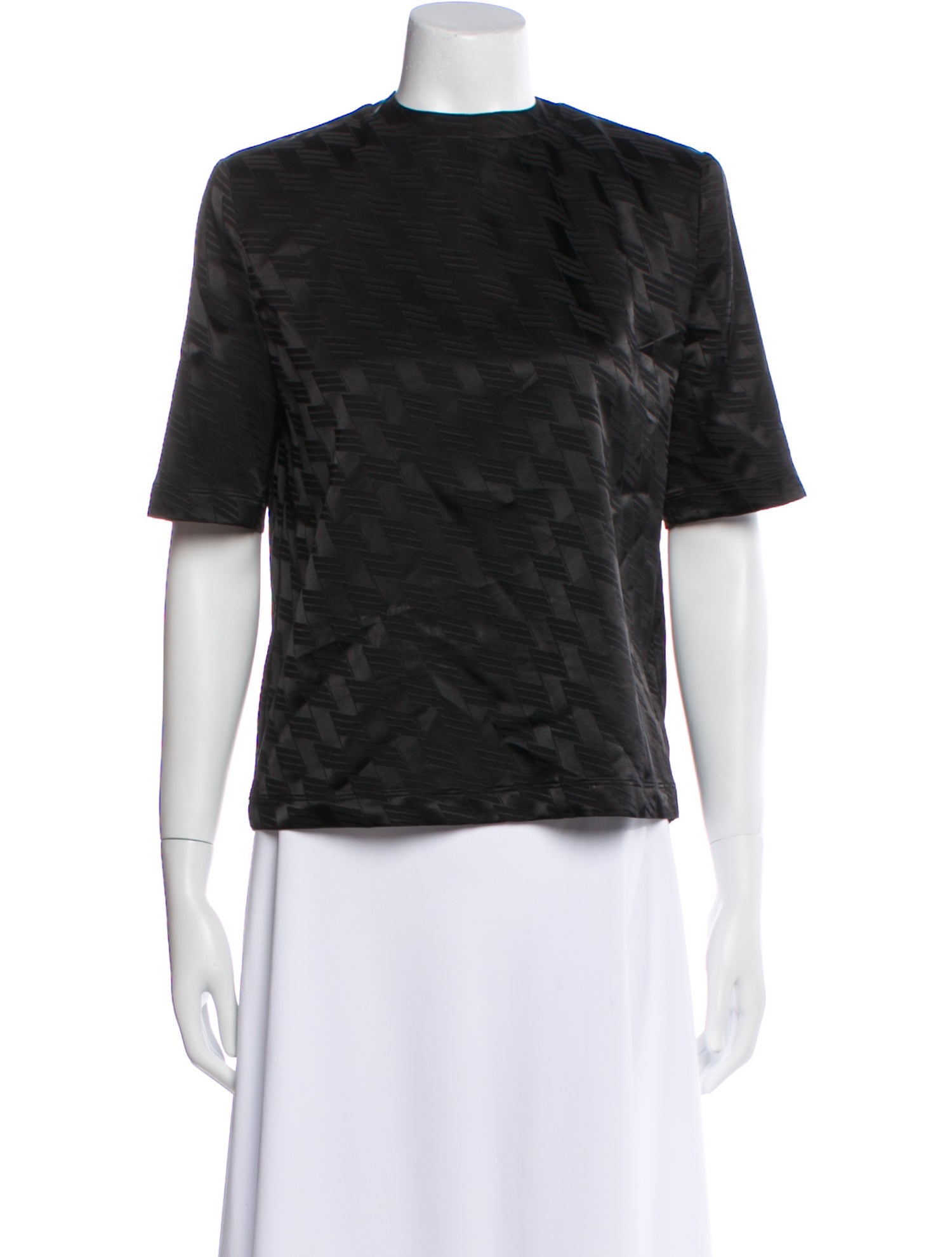 Attico Printed Crew Neck Top