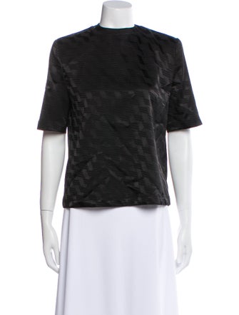 Attico Printed Crew Neck Top