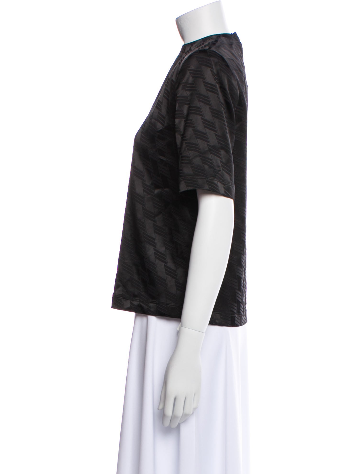 Attico Printed Crew Neck Top