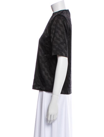 Attico Printed Crew Neck Top