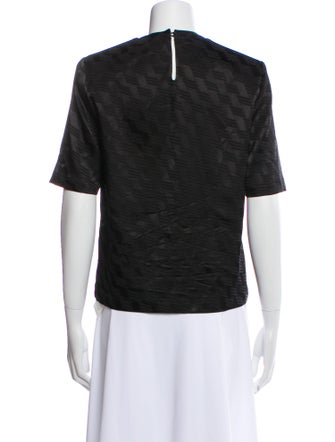 Attico Printed Crew Neck Top