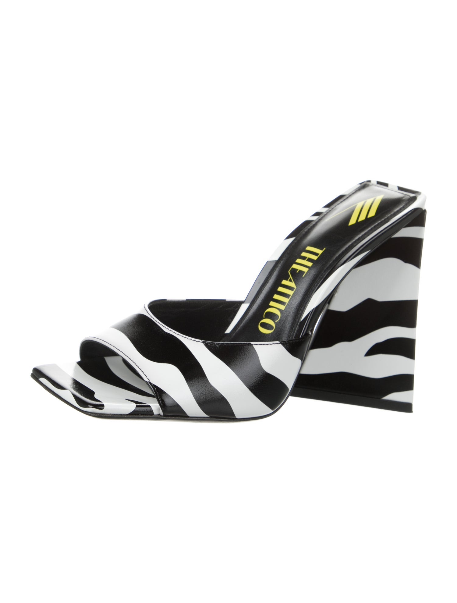 Attico Leather Animal Print Gladiator Sandals