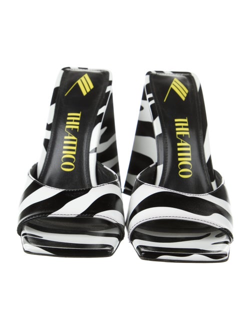 Attico Leather Animal Print Gladiator Sandals