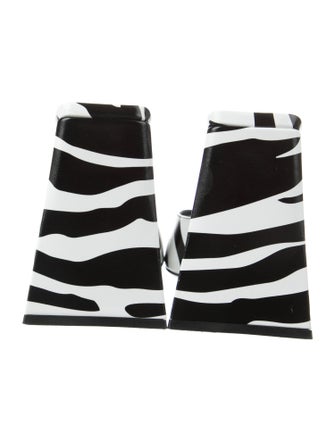 Attico Leather Animal Print Gladiator Sandals