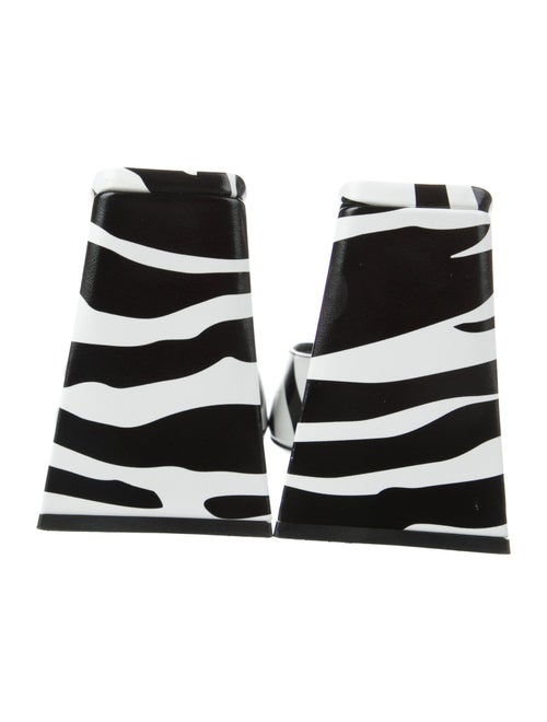 Attico Leather Animal Print Gladiator Sandals