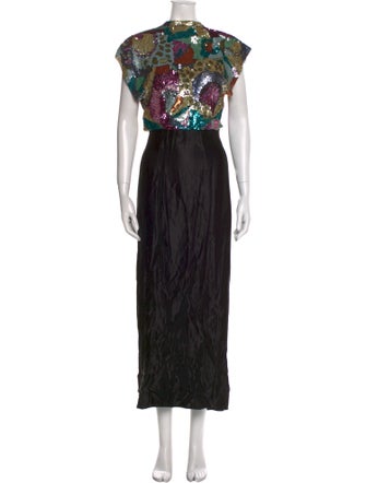 Attico Printed Long Dress