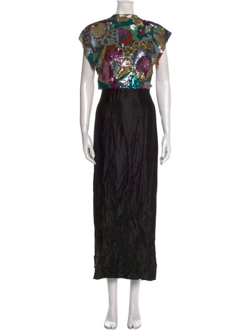 Attico Printed Long Dress