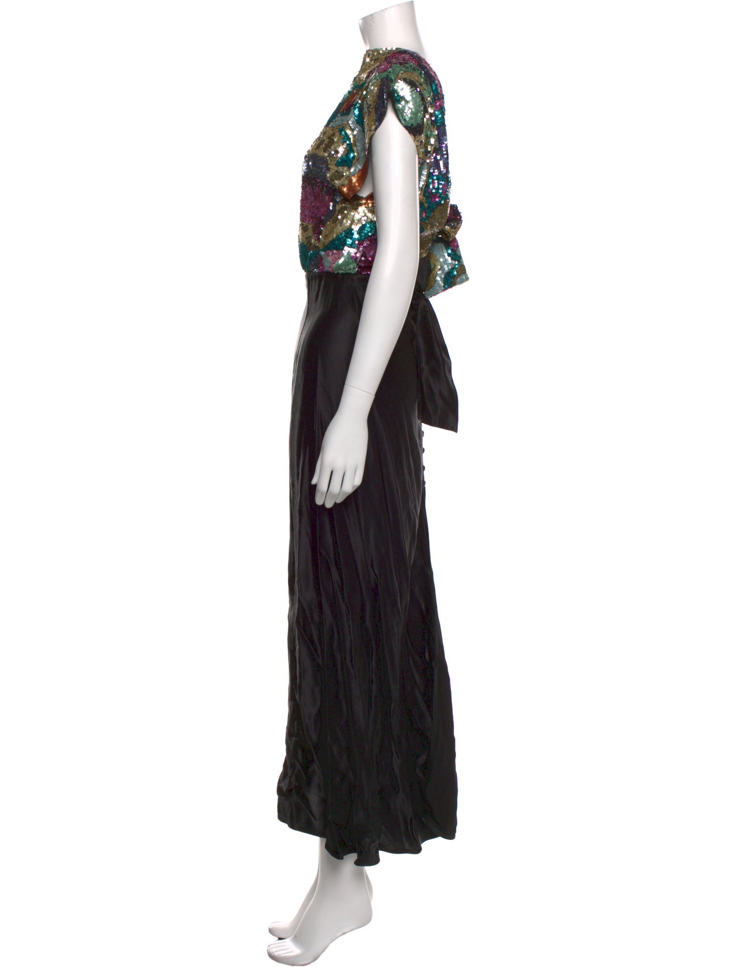 Attico Printed Long Dress