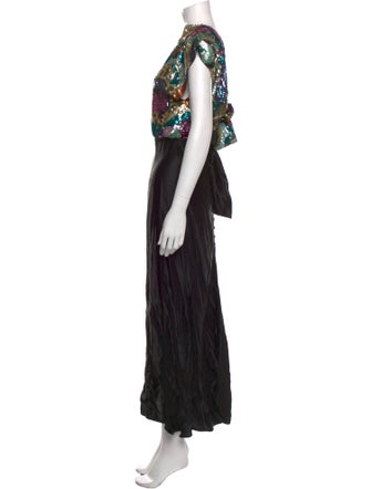 Attico Printed Long Dress