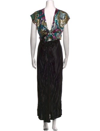 Attico Printed Long Dress