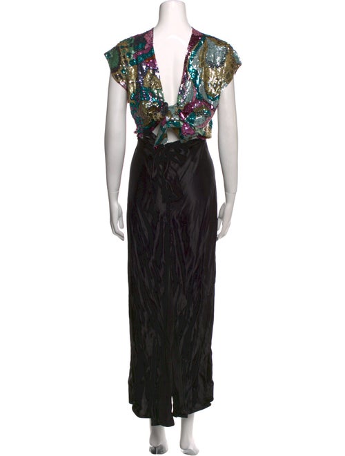 Attico Printed Long Dress