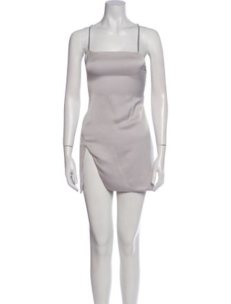 Attico Square Neckline Mini Dress