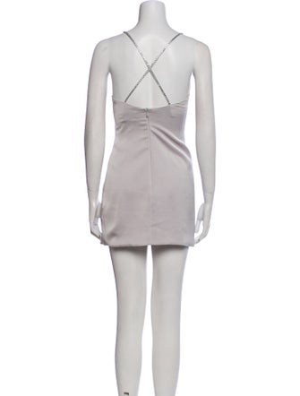 Attico Square Neckline Mini Dress