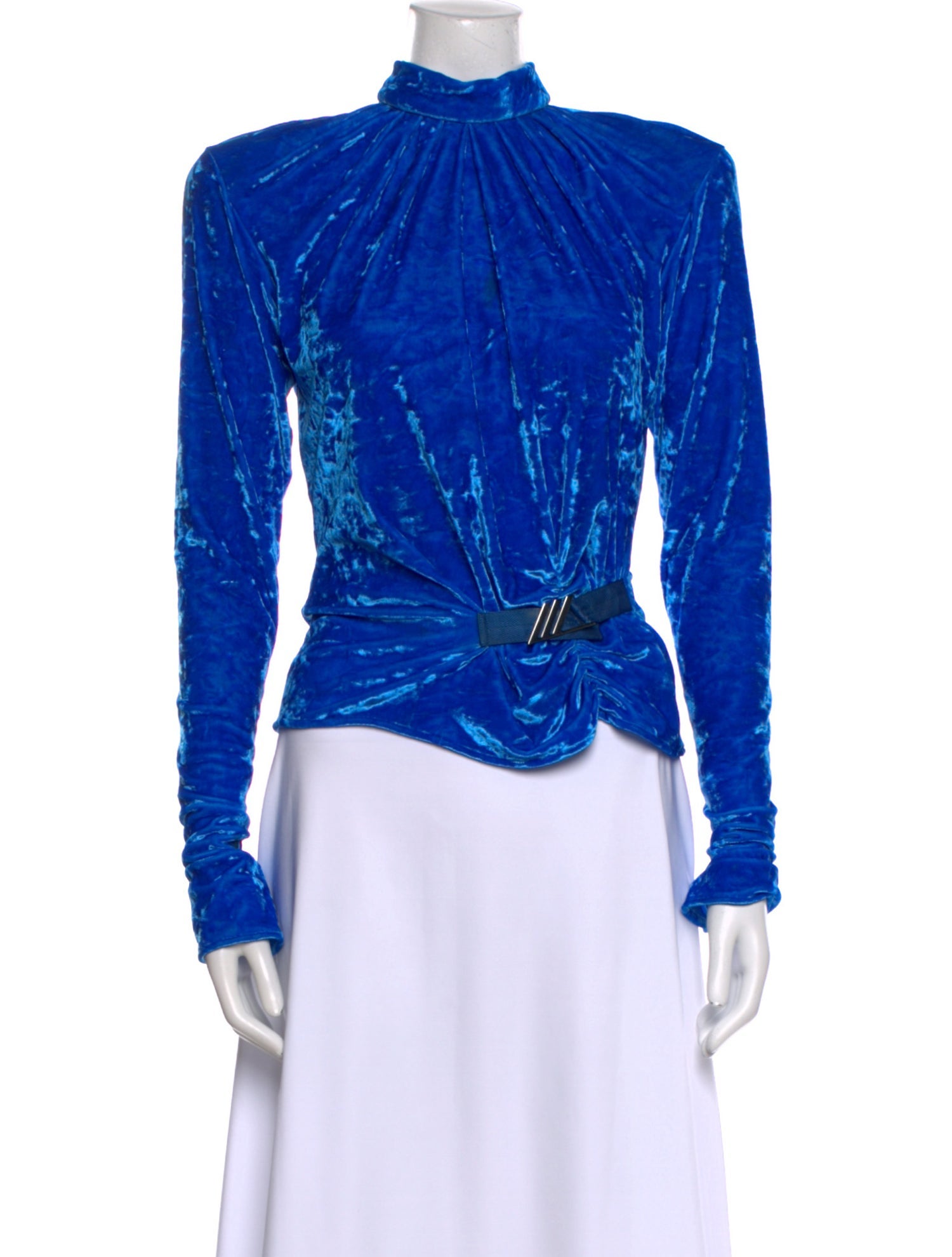 Attico Mock Neck Long Sleeve Top