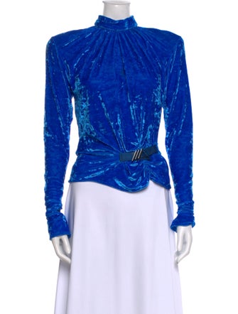 Attico Mock Neck Long Sleeve Top