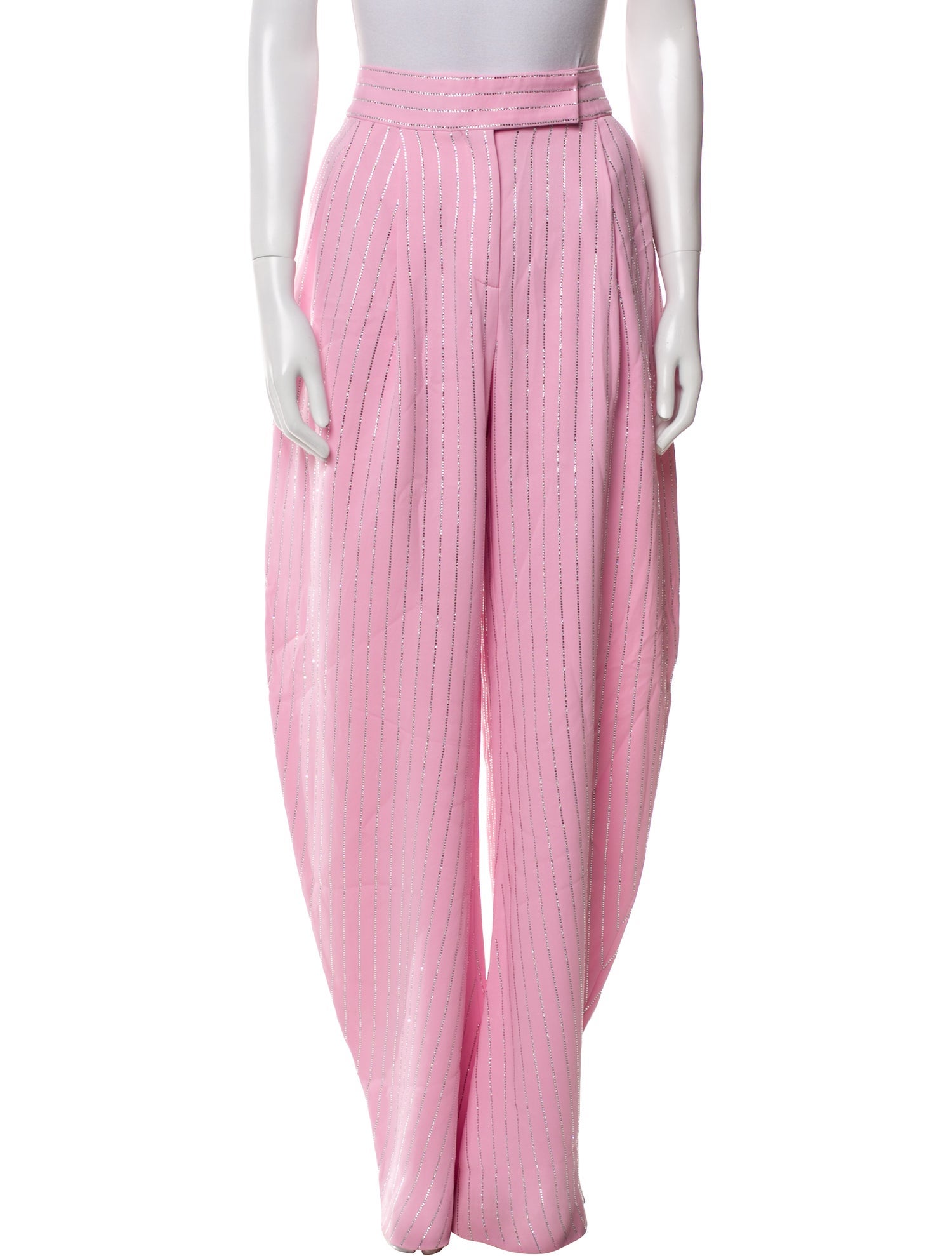 Attico Striped Wide Leg Pants