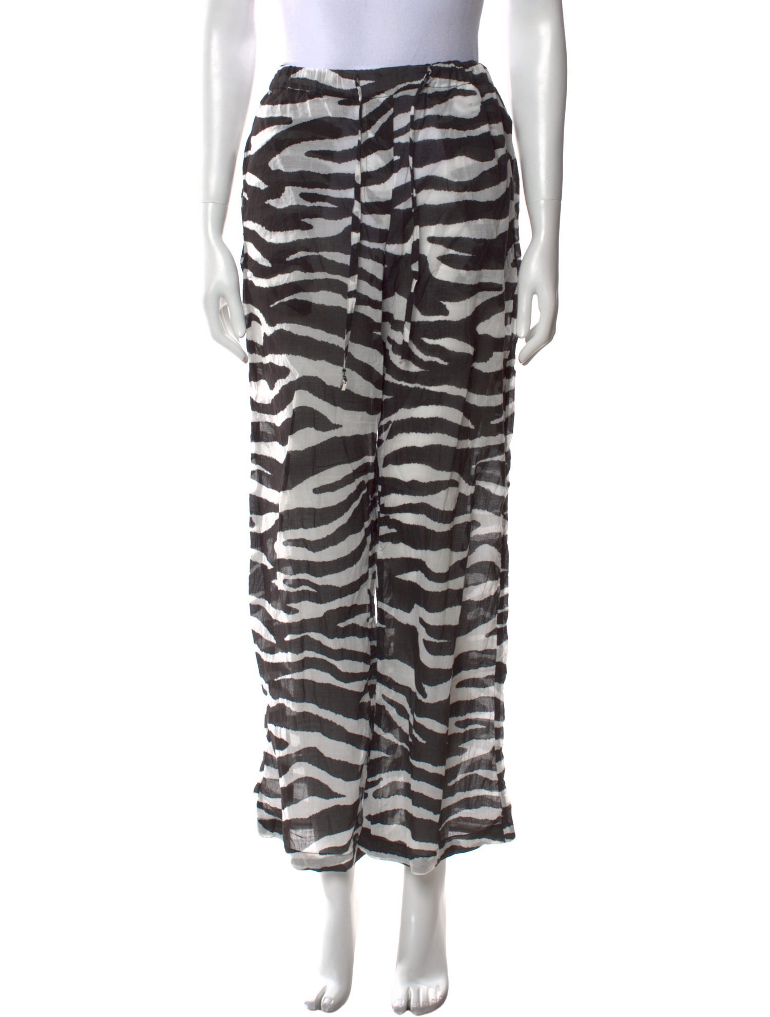 Attico Animal Print Wide Leg Pants
