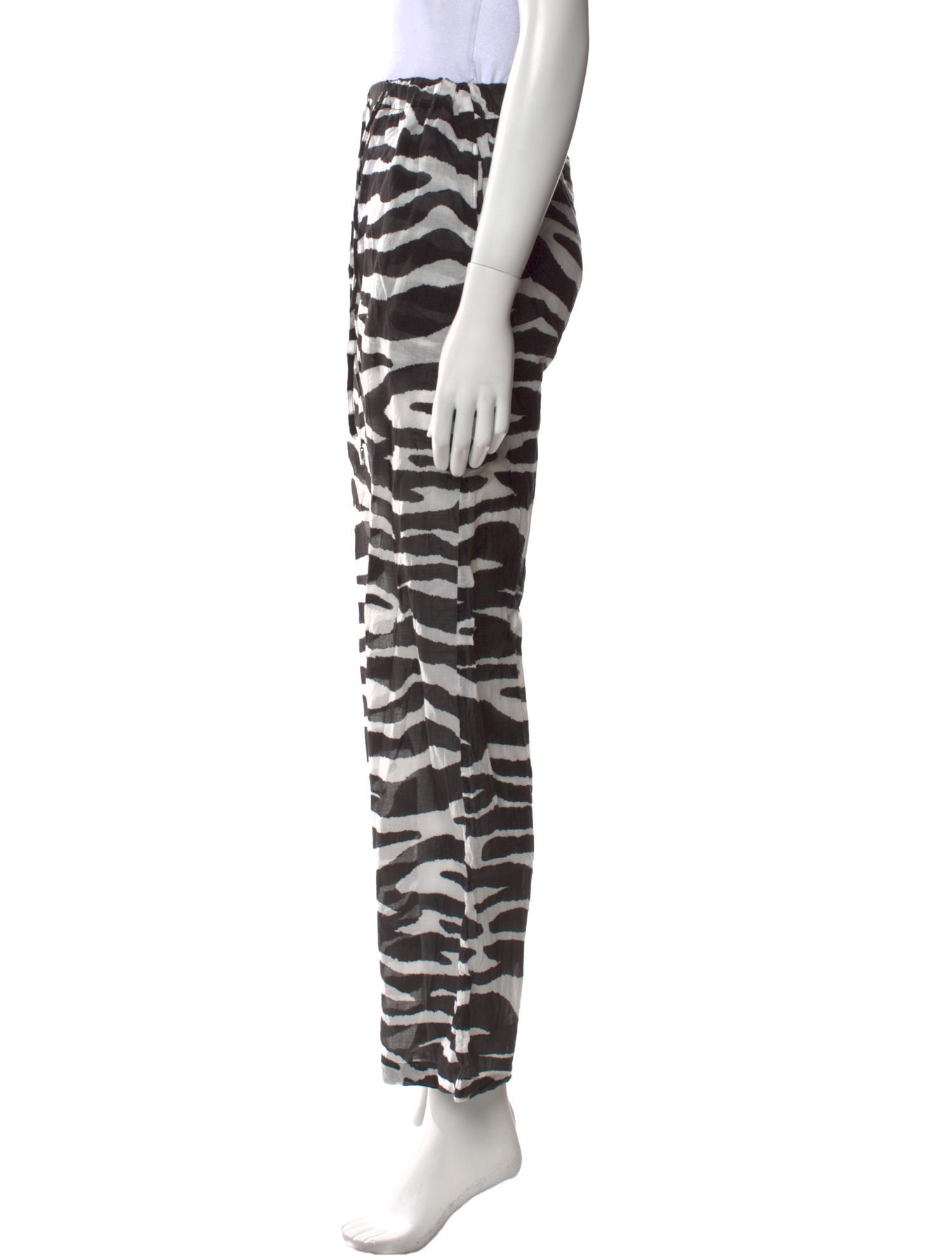 Attico Animal Print Wide Leg Pants