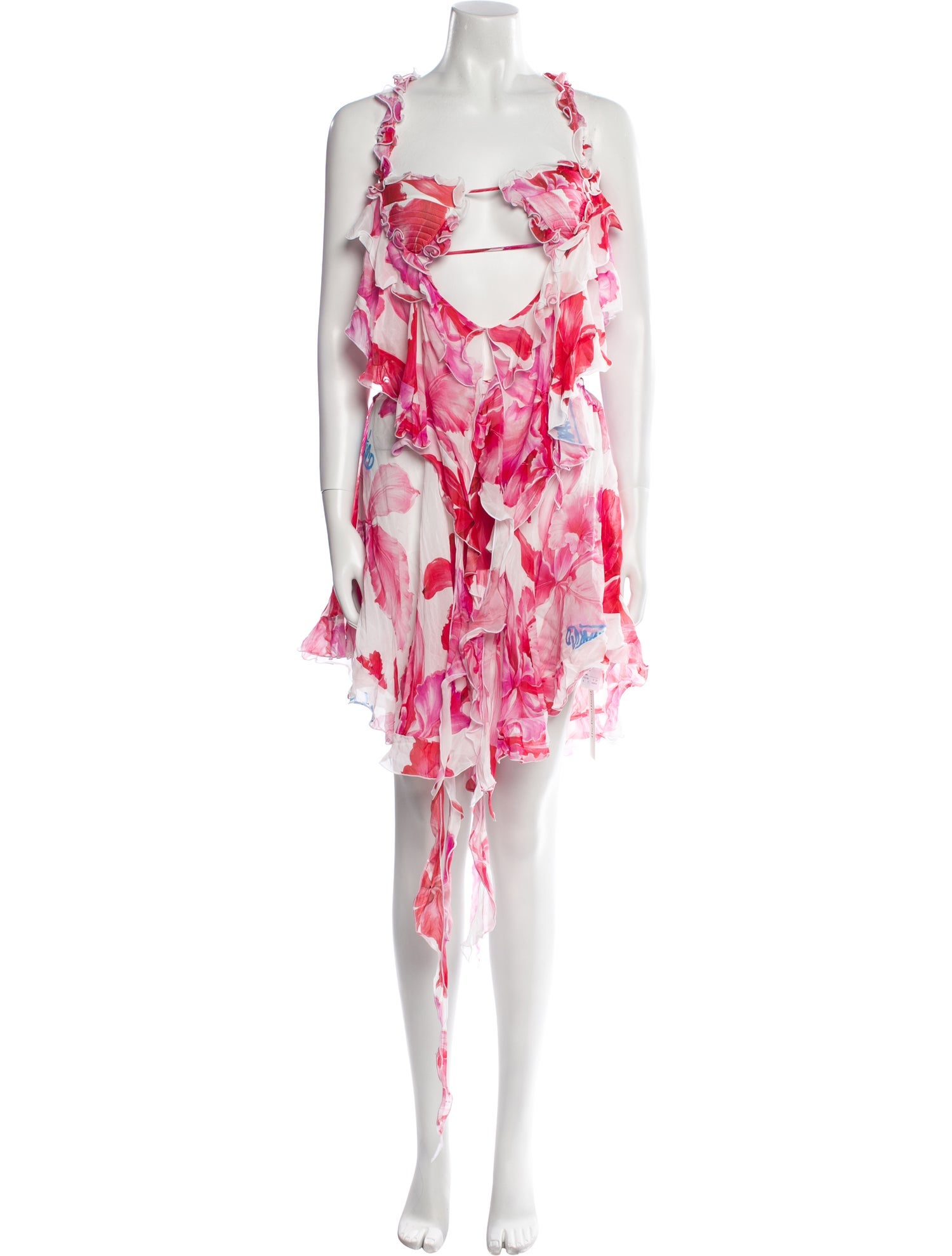 Attico Floral Print Mini Dress
