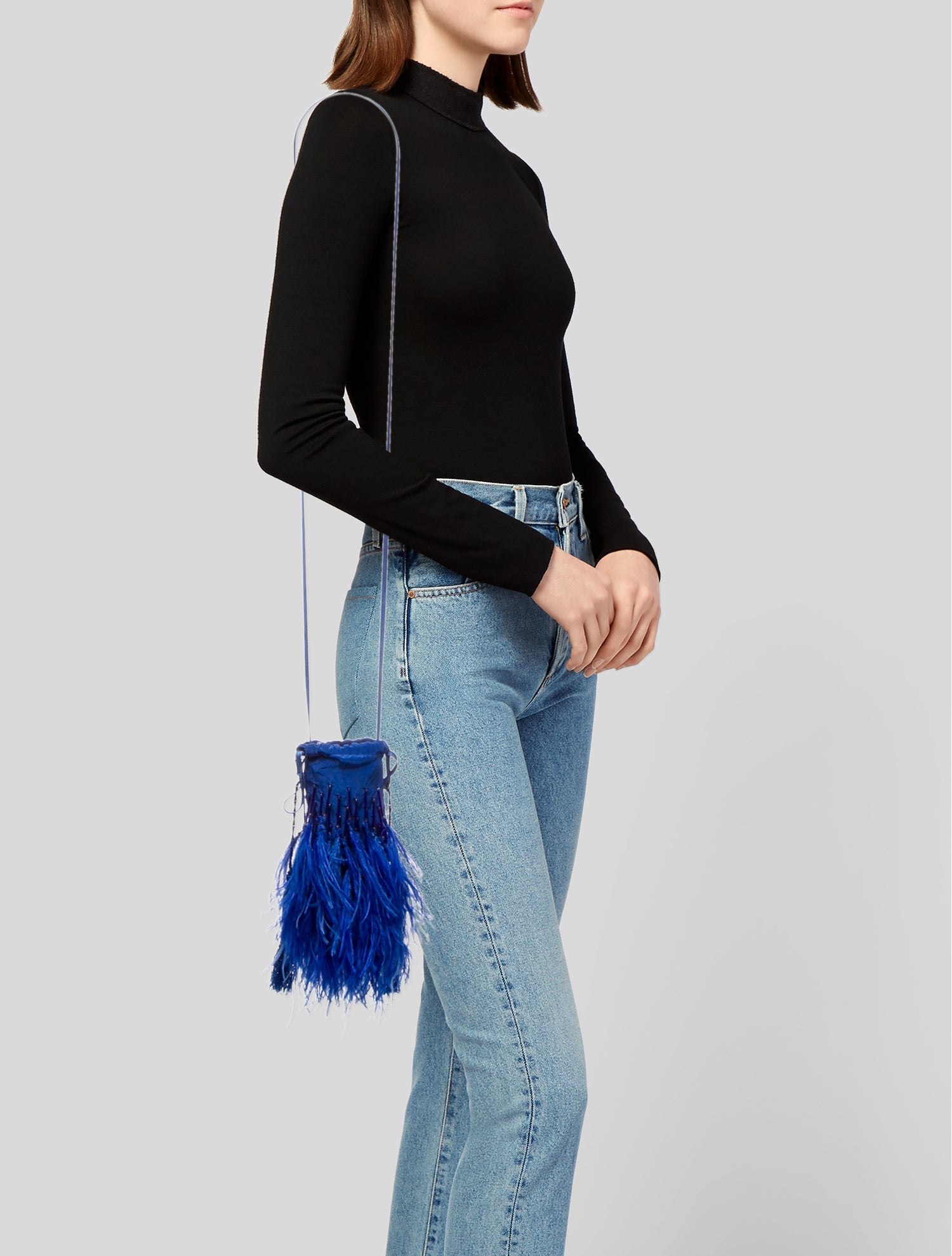 Attico Ostrich Feather Crossbody Bag