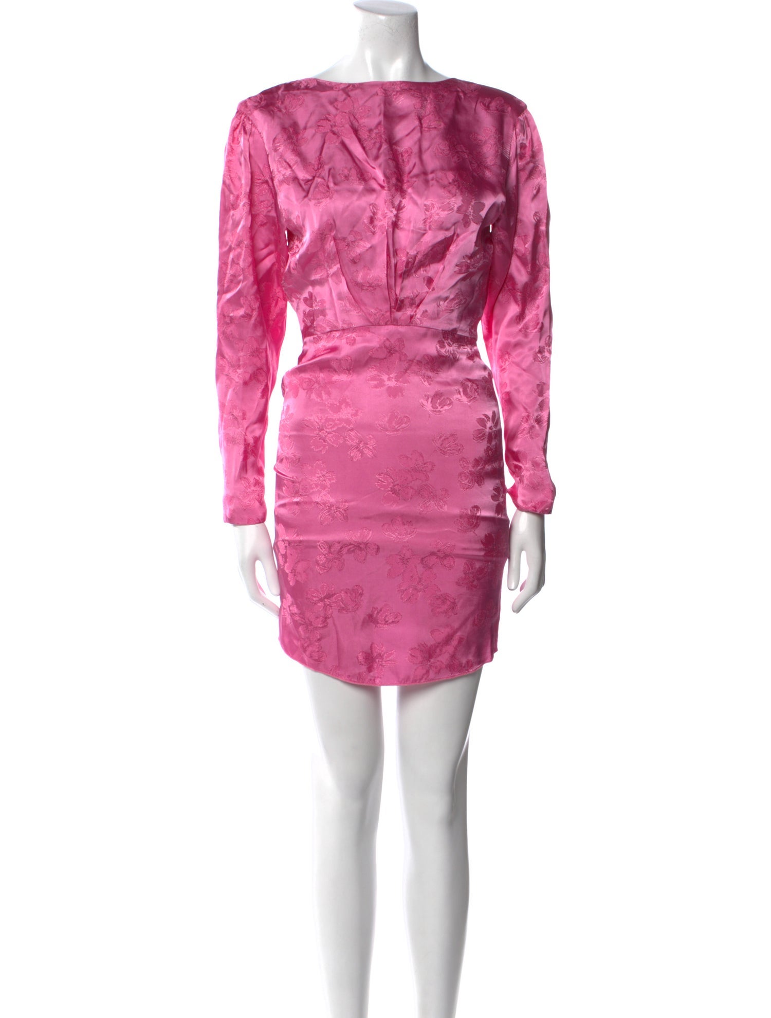 Attico Bateau Neckline Mini Dress