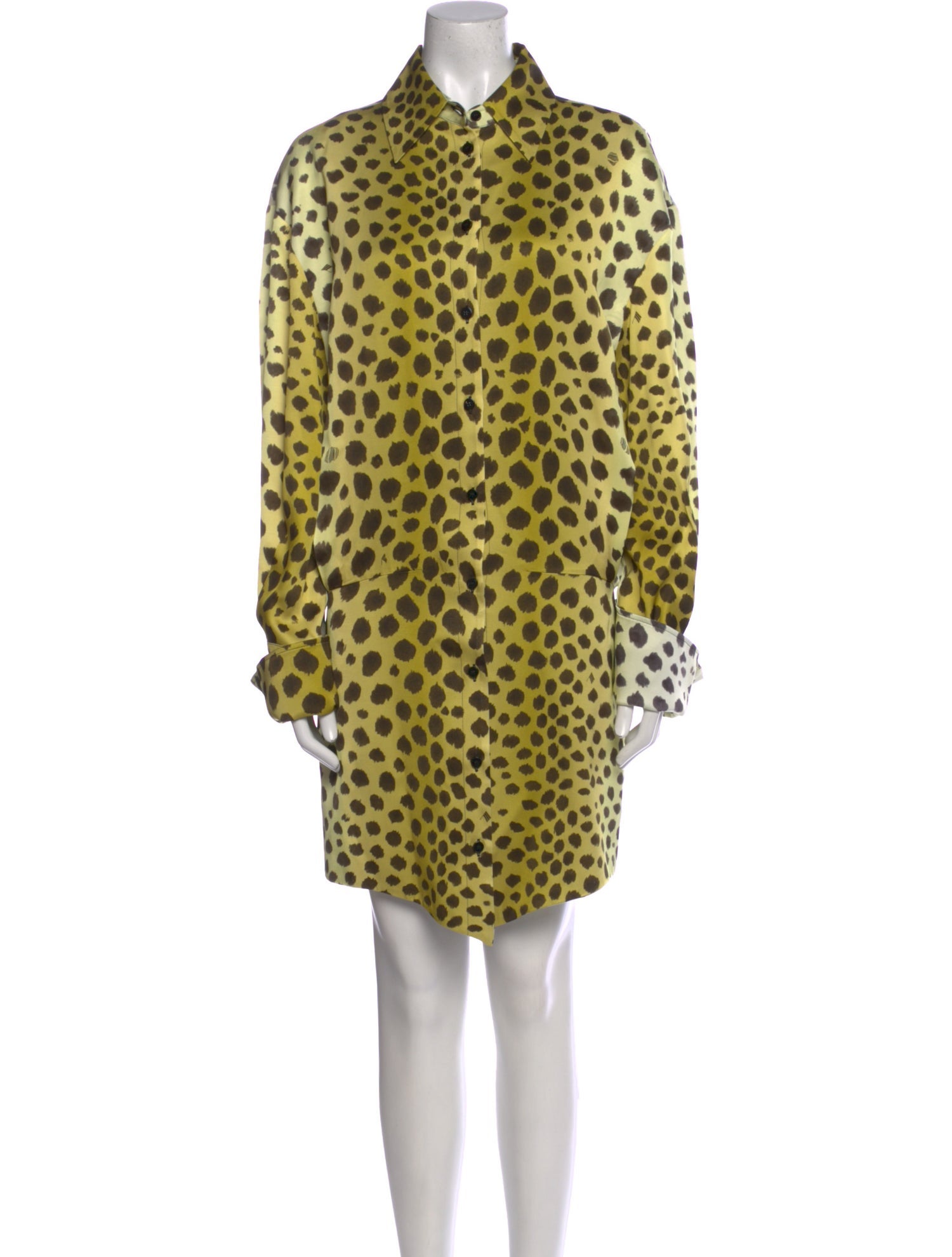 Attico Animal Print Knee-Length Dress