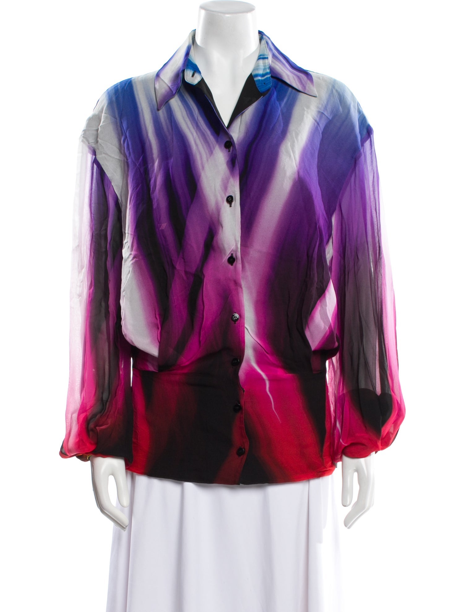 Attico Printed Long Sleeve Blouse