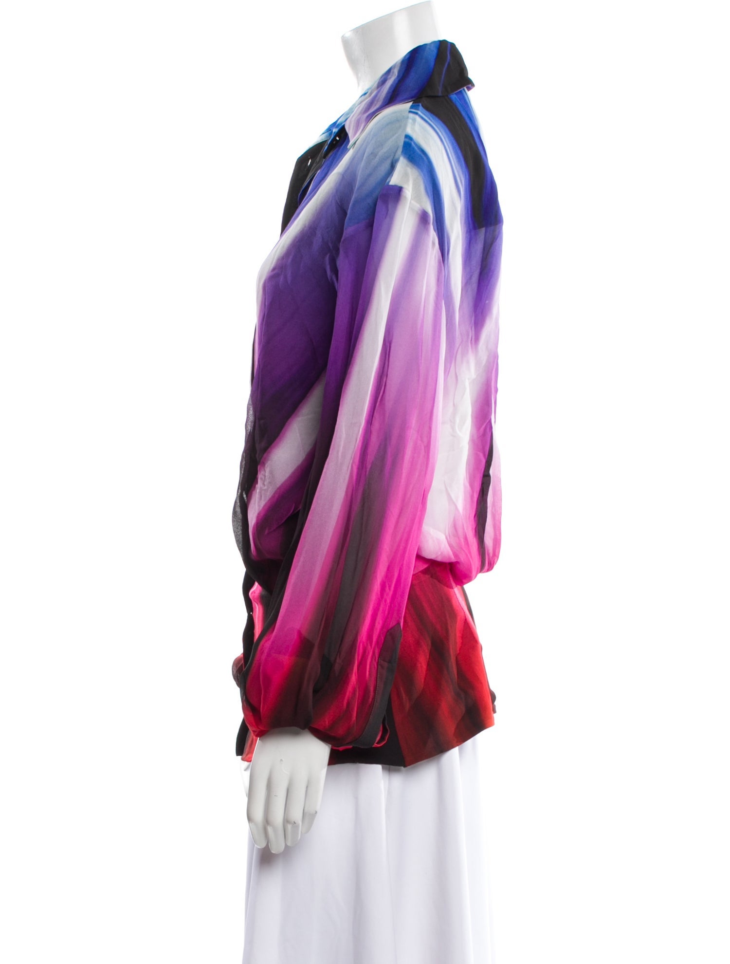 Attico Printed Long Sleeve Blouse