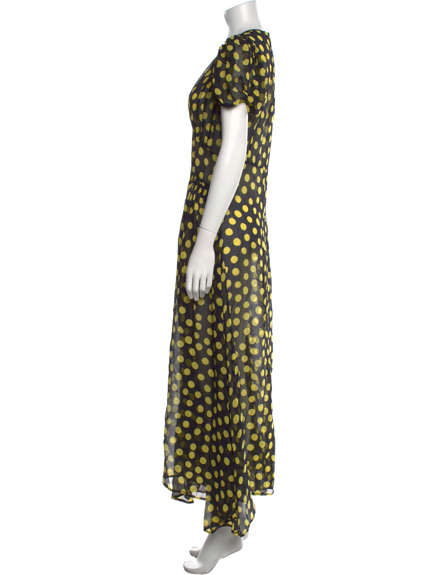 Attico Polka Dot Print Long Dress