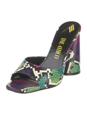 Attico Embossed Leather Printed Slides