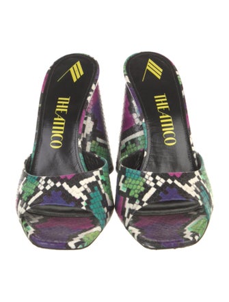 Attico Embossed Leather Printed Slides