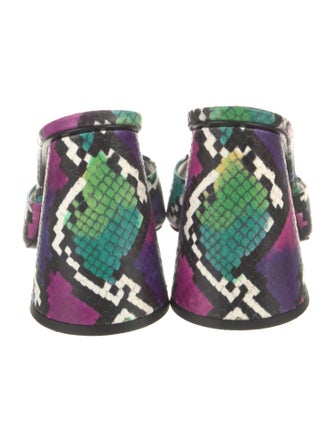 Attico Embossed Leather Printed Slides