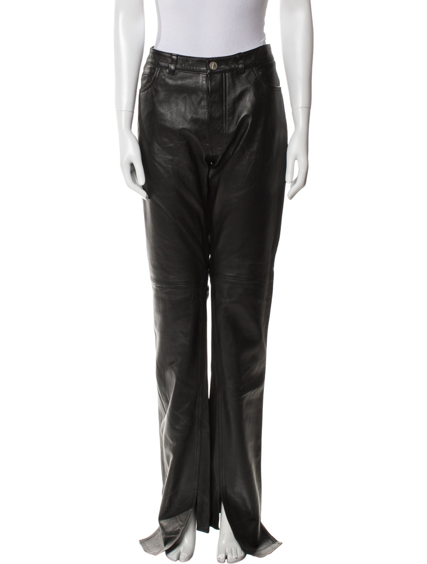 Attico Lamb Leather Straight Leg Pants w/ Tags