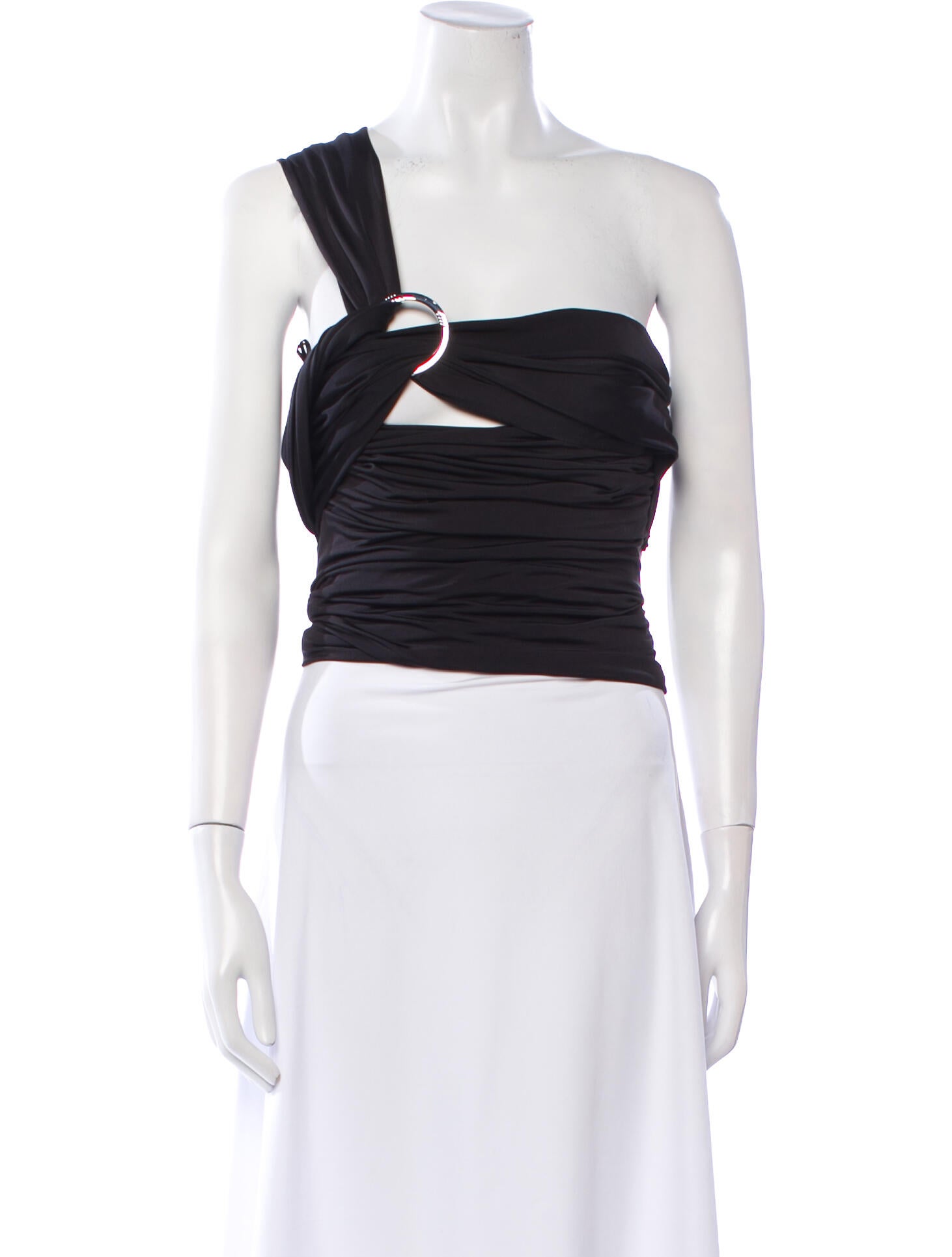 Attico One-Shoulder Sleeveless Crop Top