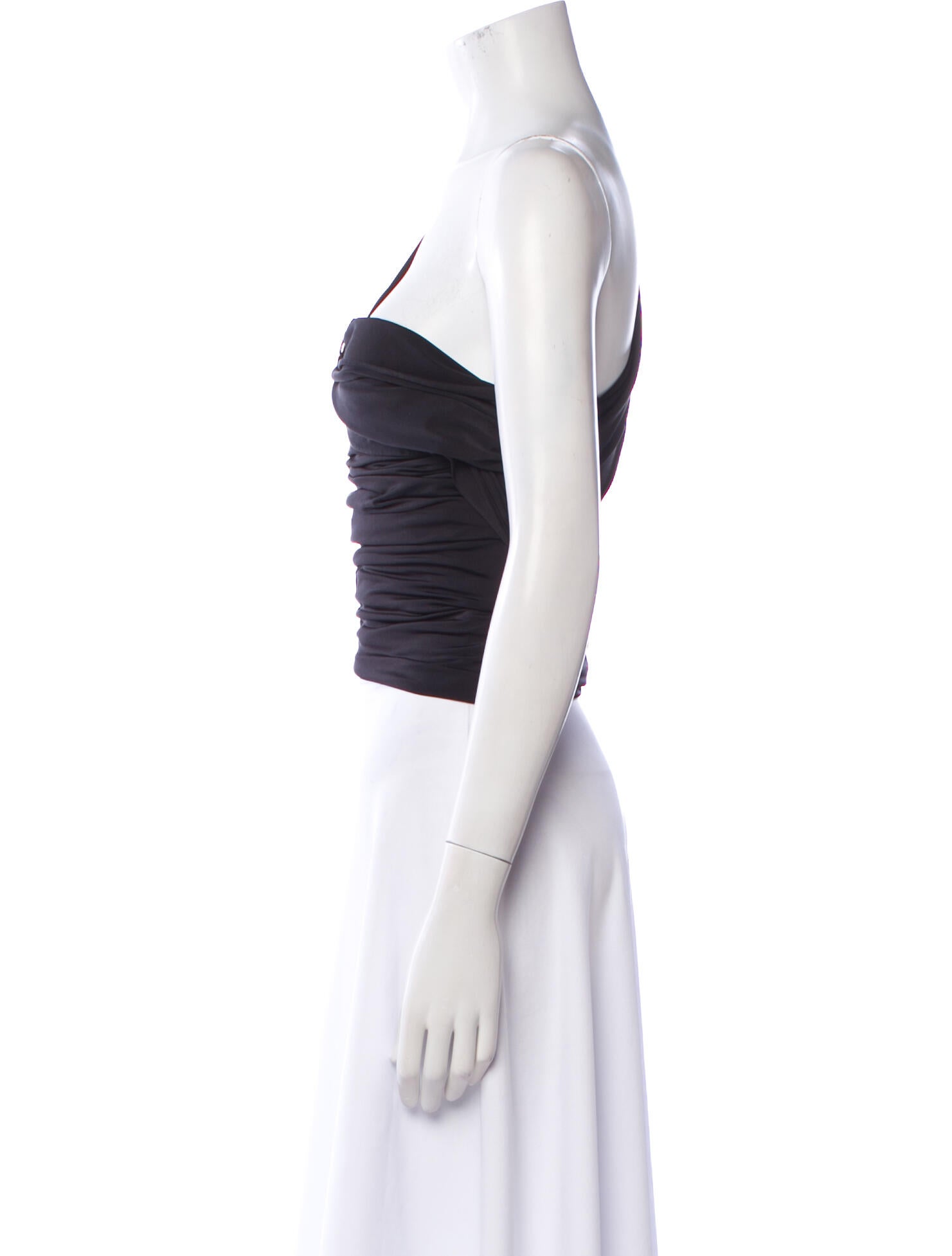 Attico One-Shoulder Sleeveless Crop Top