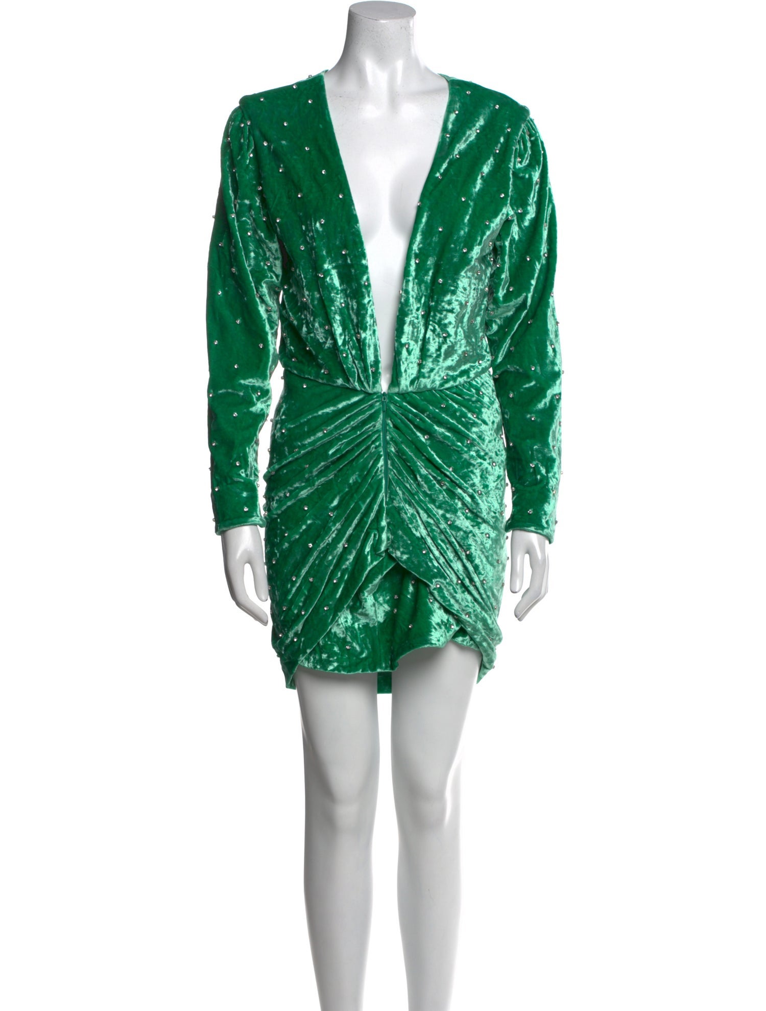 Attico Plunge Neckline Mini Dress