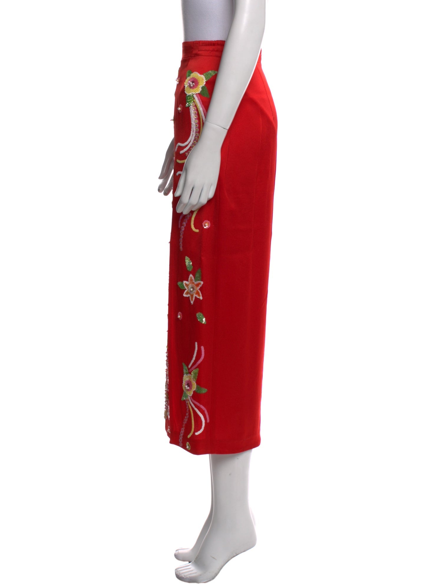 Attico Satin Midi Length Skirt