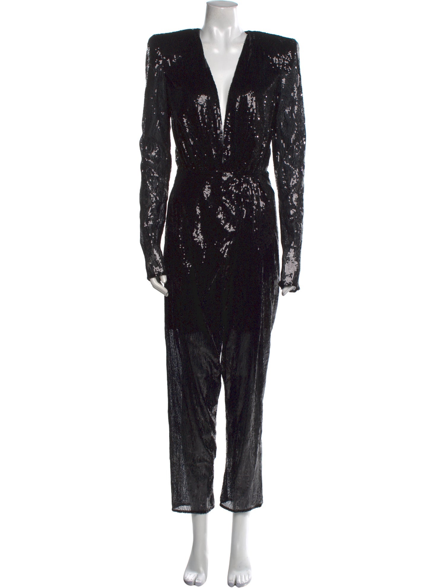 Attico Patterned V-Neck Jumpsuit