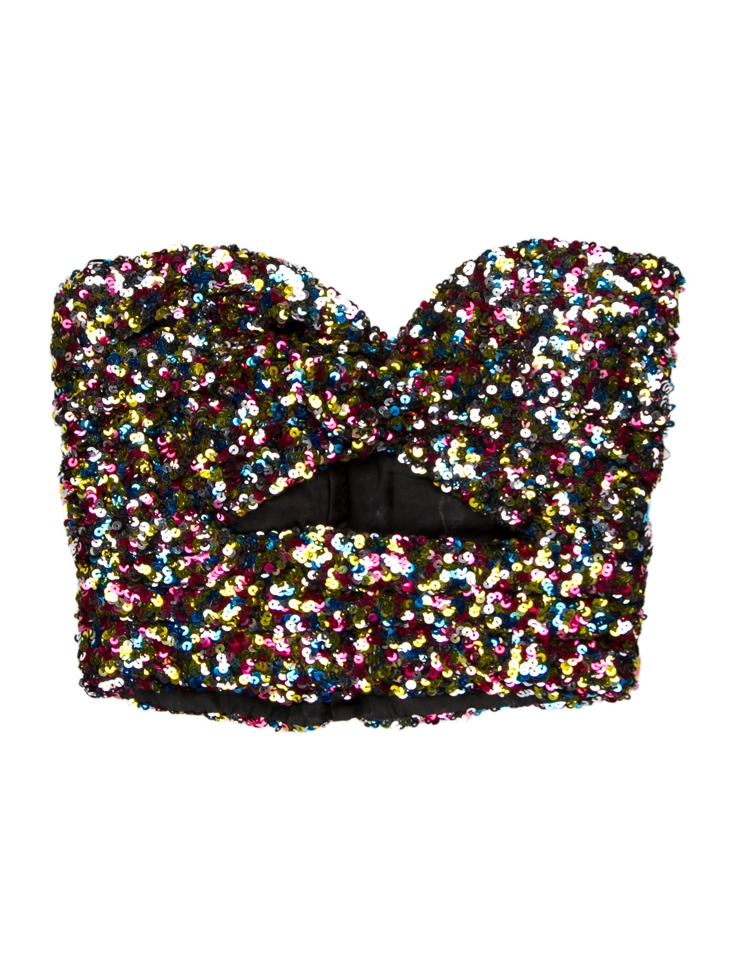 Attico Printed Strapless Crop Top