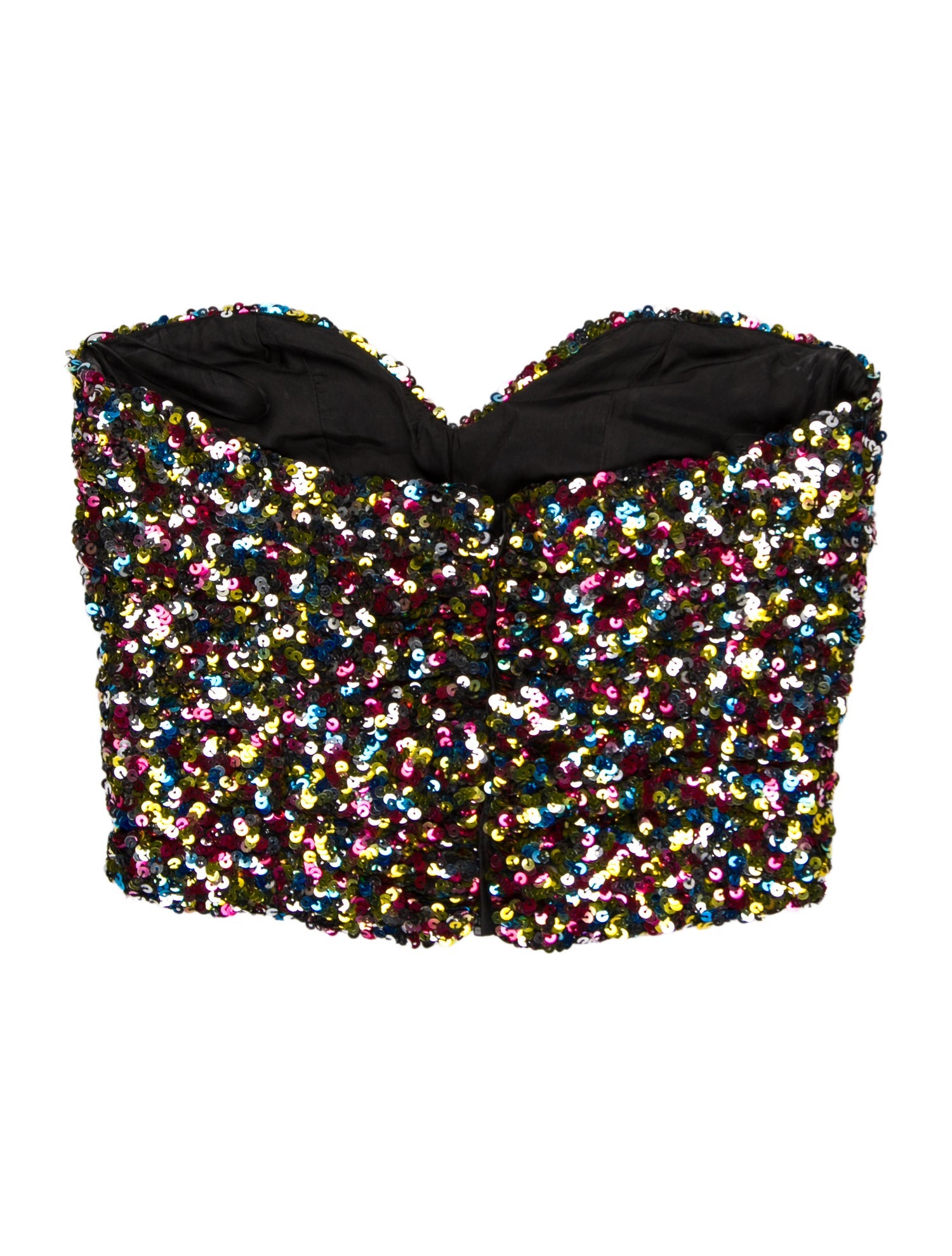 Attico Printed Strapless Crop Top