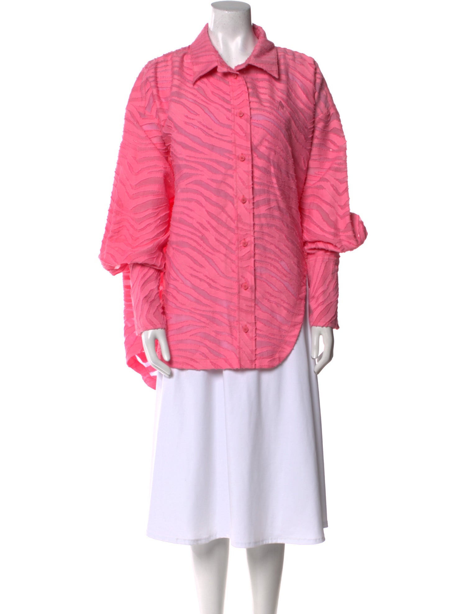 Attico Long Sleeve Button-Up Top