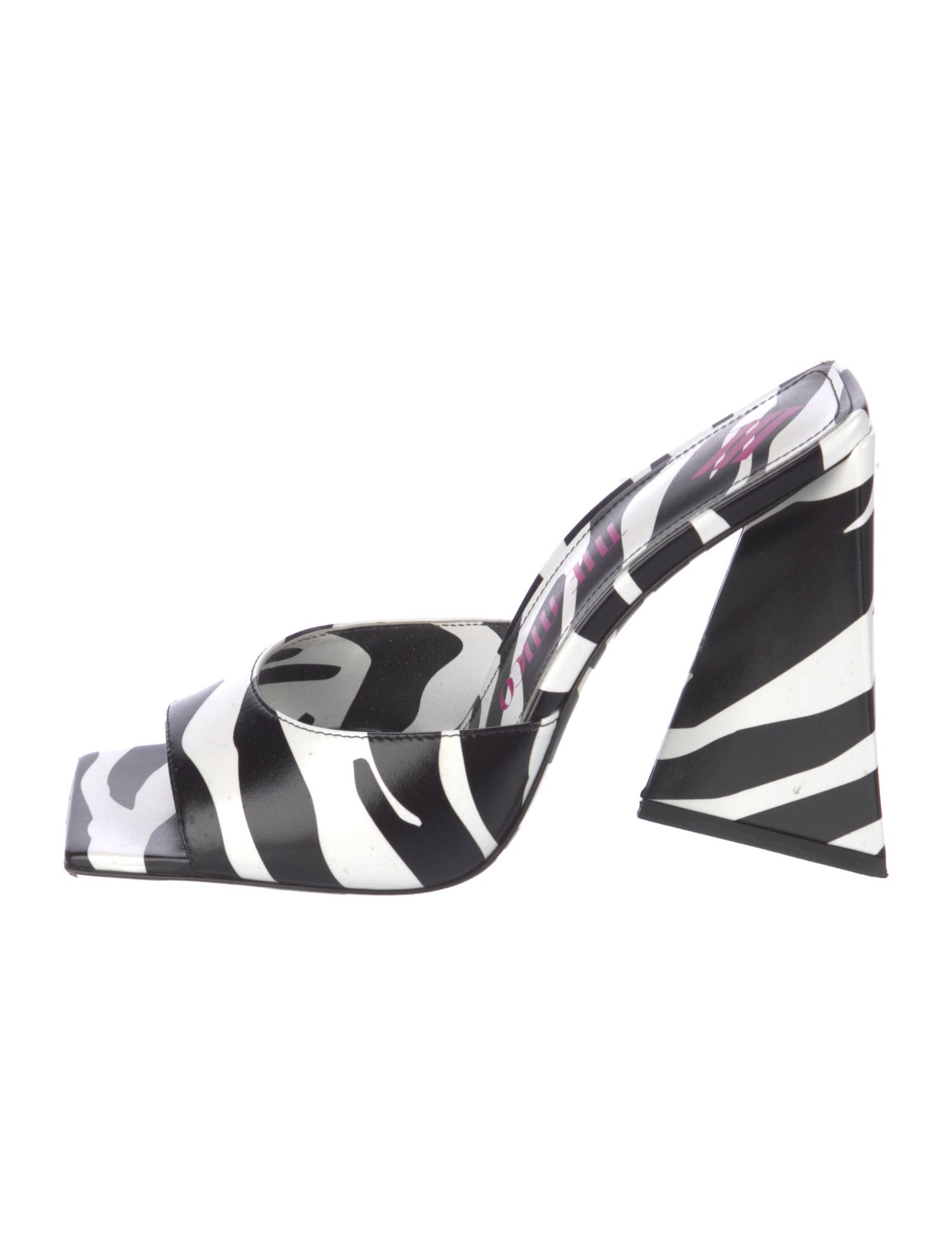 Attico Leather Patterned Slingback Sandals