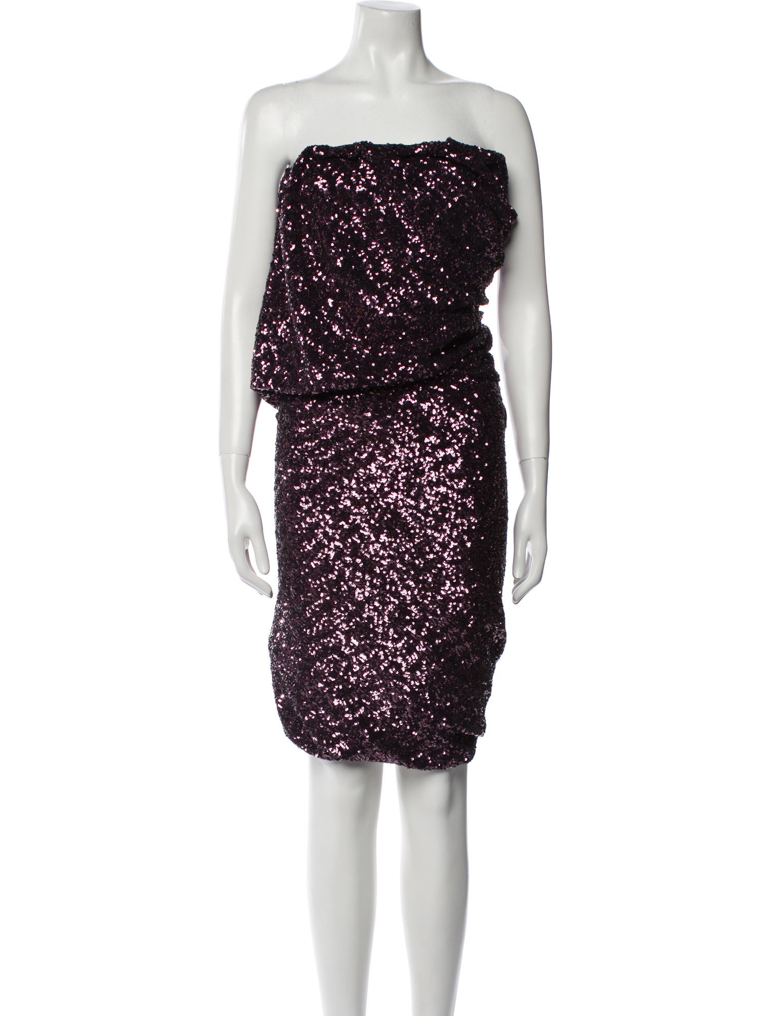 Attico Strapless Knee-Length Dress